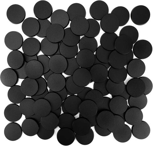 100pcs 25mm 28.5mm 32mm 40mm Mix Mix Black Round Miniature Miniature ، قاعدة نموذجية للنمنيات المصغرة للألعاب أو ألعاب Wargames Table Table in Kuwait