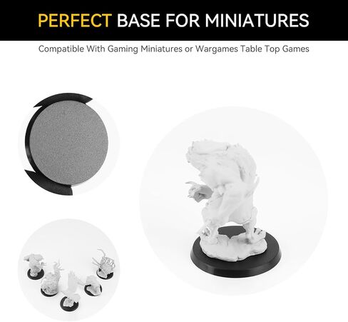 100pcs 25mm 28.5mm 32mm 40mm Mix Mix Black Round Miniature Miniature ، قاعدة نموذجية للنمنيات المصغرة للألعاب أو ألعاب Wargames Table Table in Kuwait