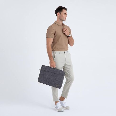 DOMISO 16 inch Laptop Sleeve Canvas Notebook Portable Carrying Bag Case Handbag for 16" Dell/HP Pavilion Envy/ThinkPad IdeaPad/ASUS Vivobook,Pink in Kuwait