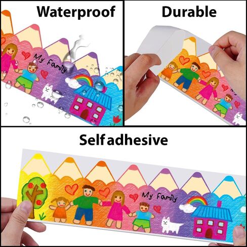 Wirester 65ft Bulletin Board Board Sticker ، زخرفة القطع المقطوعة للموت على الجدران ، المكاتب ، النوافذ ، الأبواب ، السبورة ، السبورة البيضاء ، المنزل ، الفصل ، المكتب - معادلات الرياضيات السوداء in Kuwait