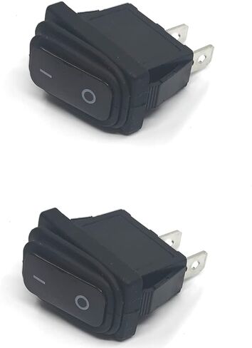 2pcs Waterproof Rocker Toggle Switch On/Off SPST 2 Pin 2 Position Black KCD3 On/Off in Kuwait