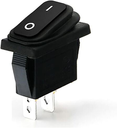 2pcs Waterproof Rocker Toggle Switch On/Off SPST 2 Pin 2 Position Black KCD3 On/Off in Kuwait