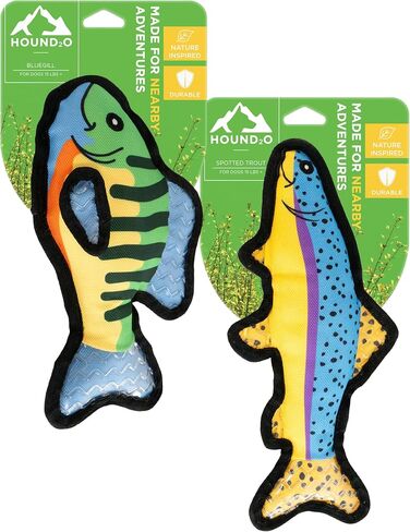 Durable Plush Outdoor Toys for Dogs | Squeaky Spotted Trout | Fun Fishing Themed Dog Toy for Tough Chewers in Saudi Arabia
