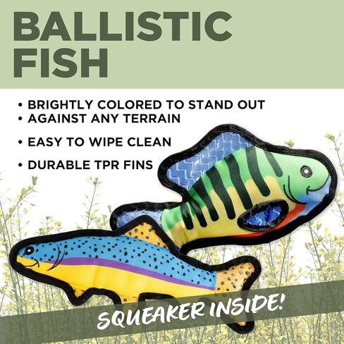 Durable Plush Outdoor Toys for Dogs | Squeaky Spotted Trout | Fun Fishing Themed Dog Toy for Tough Chewers in Saudi Arabia