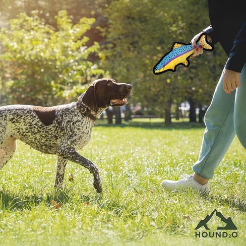 Durable Plush Outdoor Toys for Dogs | Squeaky Spotted Trout | Fun Fishing Themed Dog Toy for Tough Chewers in Saudi Arabia