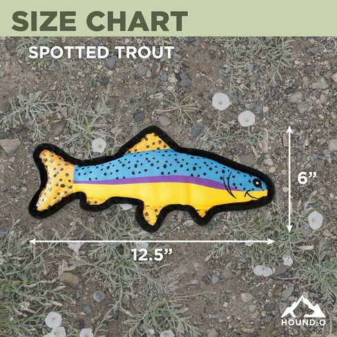 Durable Plush Outdoor Toys for Dogs | Squeaky Spotted Trout | Fun Fishing Themed Dog Toy for Tough Chewers in Saudi Arabia