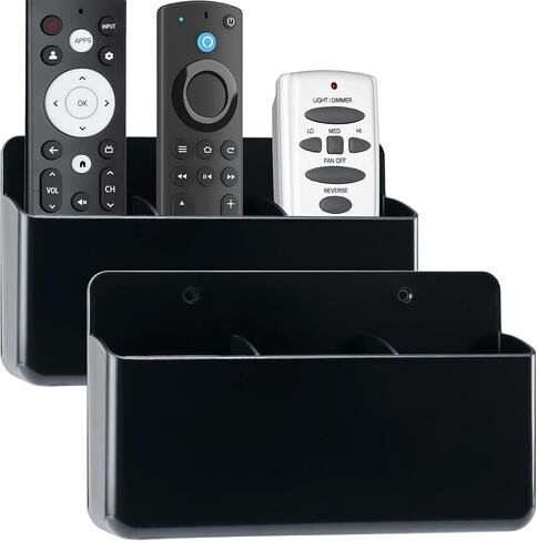 3 Slot Remote Control Holder Wall Mount, TV Remote Holder, Self Adhesive Controller Holder, Wall Pen Holder Storage Accessories for Home Office School (White 1Pack) in Kuwait