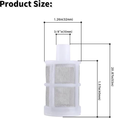 Hose Connection Filter,Spray Internal Filter,Fish Tank Water Pump Suction Strainer,Removable,Tea Set,Fish Tank,Water Pump,Industrial Equipment(12 Packs) (Size:1/2''inch (12MM)) in Saudi Arabia