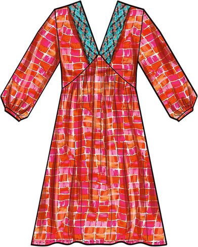 Simplicity Misses 'V-Neck Empire Dress Pattern Kit ، الكود S9702 ، الأحجام 8-10-12-14-16 ، متعدد الألوان in Saudi Arabia