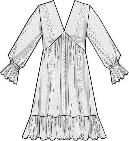 Simplicity Misses 'V-Neck Empire Dress Pattern Kit ، الكود S9702 ، الأحجام 8-10-12-14-16 ، متعدد الألوان in Saudi Arabia