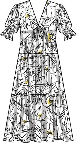 Simplicity Misses 'V-Neck Empire Dress Pattern Kit ، الكود S9702 ، الأحجام 8-10-12-14-16 ، متعدد الألوان in Saudi Arabia