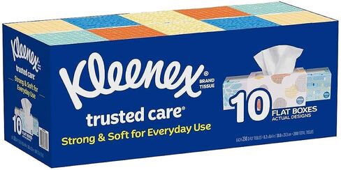 Kleenex Trusted Care Facial Tissues, 3 Flat Boxes, 160 Tissues per Box, 2-Ply (480 Total Tissues), Packaging May Vary in Kuwait