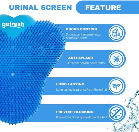 Urinal Screen Deodorizer (5 pack) Premium Long Bristle Anti-Splash 30 Day Odor Protection, One Size Fits All, For Toilet, Bathroom, Office, Restaurant, School, Hotel, Urinal Cake Alternative in Saudi Arabia