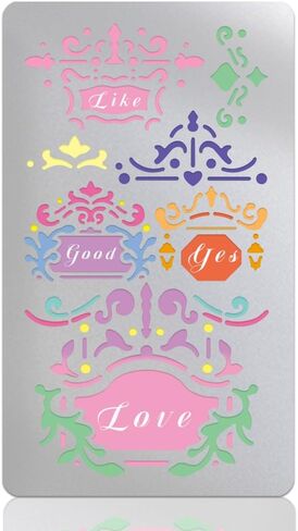 UNICRAFTALE 1Pcs Brick Texture Metal Stencil Layering Drawing Stencils Stainless Steel Painting Stencils Reusable Texture Mixed Media Stencil for Painting on Wall Canvas Wood Craft Furniture Paper in Kuwait