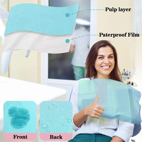 75pcs Dental Bibs Disposable - Disposable Dental Bibs Dentist Tattoo Bibs Pink Dental Bibs for Nails Patient Bibs Pink Towels Tattoo Table Covers Dental Pads Mats Paper Sheets Lash Supplies in Saudi Arabia