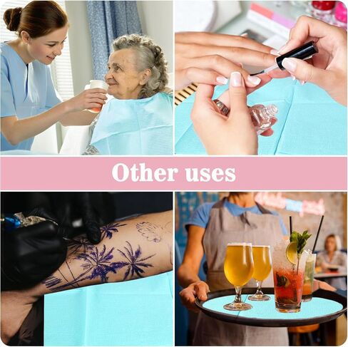 75pcs Dental Bibs Disposable - Disposable Dental Bibs Dentist Tattoo Bibs Pink Dental Bibs for Nails Patient Bibs Pink Towels Tattoo Table Covers Dental Pads Mats Paper Sheets Lash Supplies in Saudi Arabia