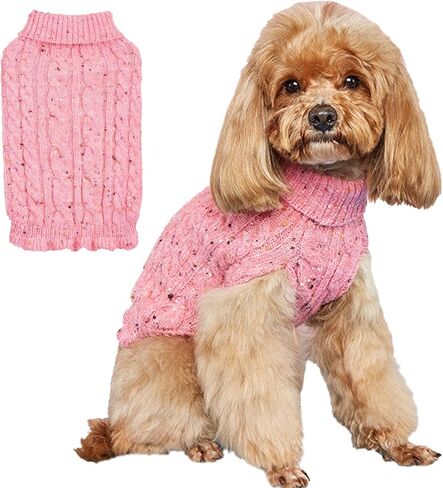سترة الكلب الكلب الصوفي للكلاب الصغيرة متماسكة ناعمة جرو دافئة ملابس شتاء للحيوانات الأليفة البالوفرات الكلب متماسكة suéter perros (كبيرة ، أرجوانية) in Kuwait
