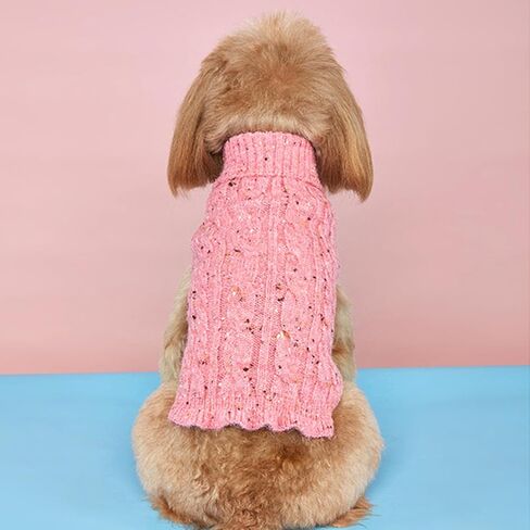 سترة الكلب الكلب الصوفي للكلاب الصغيرة متماسكة ناعمة جرو دافئة ملابس شتاء للحيوانات الأليفة البالوفرات الكلب متماسكة suéter perros (كبيرة ، أرجوانية) in Kuwait