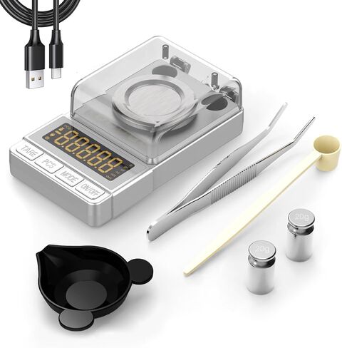 MAXUS Digital Milligram Scale 50g/0.001g, Compact Mg Scale with 20g Calibration Weight and Accessories, Black Powder Scale for Reloading in Kuwait