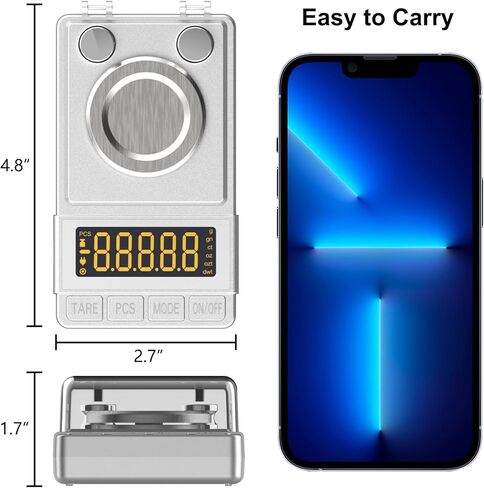 MAXUS Digital Milligram Scale 50g/0.001g, Compact Mg Scale with 20g Calibration Weight and Accessories, Black Powder Scale for Reloading in Kuwait