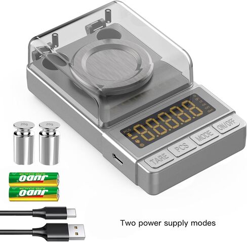 MAXUS Digital Milligram Scale 50g/0.001g, Compact Mg Scale with 20g Calibration Weight and Accessories, Black Powder Scale for Reloading in Kuwait