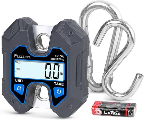 Fuzion Mini Crane Scale - Hanging Scale 440lb/200kg/1960N, Deer Scale Hanging with Large LCD Display, Hold & Tare Functions, No Assembly Needed in Kuwait