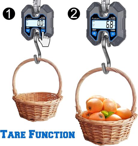 Fuzion Mini Crane Scale - Hanging Scale 440lb/200kg/1960N, Deer Scale Hanging with Large LCD Display, Hold & Tare Functions, No Assembly Needed in Kuwait