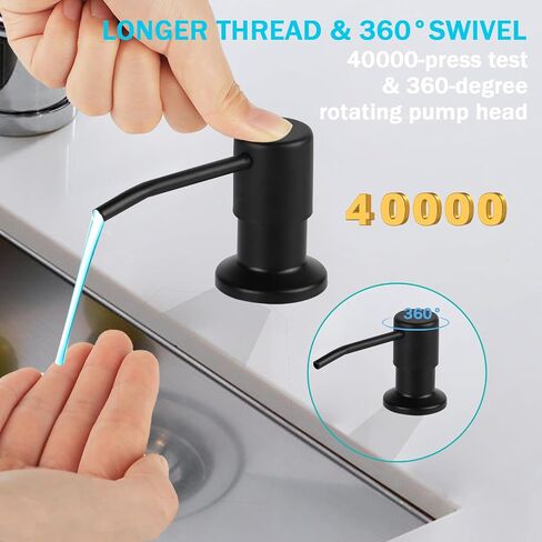 Built in Soap Dispenser for Kitchen Sink, Brushed Nickel Stainless Steel Countertop Pump Head (Plastic Built-in), Dish Soap Hand Lotion Dispenser with Refillable 17OZ Bottle (Brushed Nickel) in Saudi Arabia