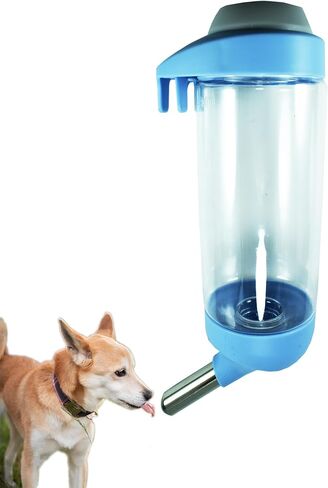 موزع زجاجة ماء Dog Crate - لا يوجد زجاجة مياه مياه من الكلب بالتنقيط - زجاجة مياه سهلة الاستخدام لكلب - مثالية للحفاظ على حيوانك الأليف رطب (وردي) -350 مل. in Kuwait