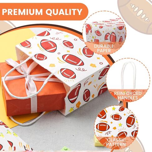 Shindel 16PCS Soccer Gift Bags, Paper Bags with Handles Soccer Goodie Bags Soccer Party Favor Bags Treat Candy Bags for Kids Birthday Gift Giving in Saudi Arabia
