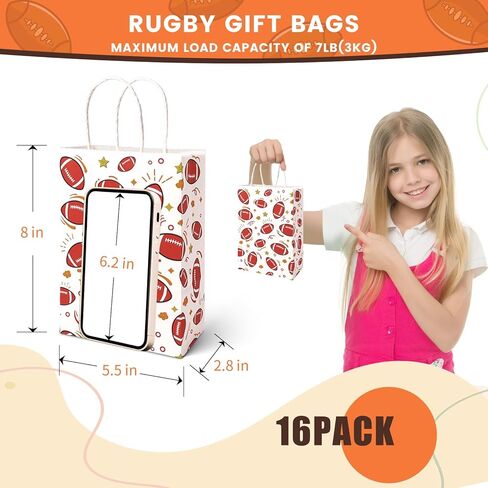 Shindel 16PCS Soccer Gift Bags, Paper Bags with Handles Soccer Goodie Bags Soccer Party Favor Bags Treat Candy Bags for Kids Birthday Gift Giving in Saudi Arabia