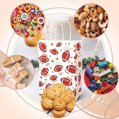 Shindel 16PCS Soccer Gift Bags, Paper Bags with Handles Soccer Goodie Bags Soccer Party Favor Bags Treat Candy Bags for Kids Birthday Gift Giving in Saudi Arabia