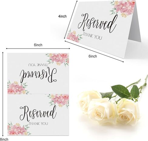 Reserved Table Signs(4x6 Inch, 20 PCS), Reserved Table Tent Card for Wedding, Double Sided Reserved Table Signs,Modern Reserved Signs for Party Restaurant -YDC05 in Saudi Arabia