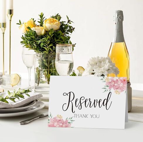 Reserved Table Signs(4x6 Inch, 20 PCS), Reserved Table Tent Card for Wedding, Double Sided Reserved Table Signs,Modern Reserved Signs for Party Restaurant -YDC05 in Saudi Arabia