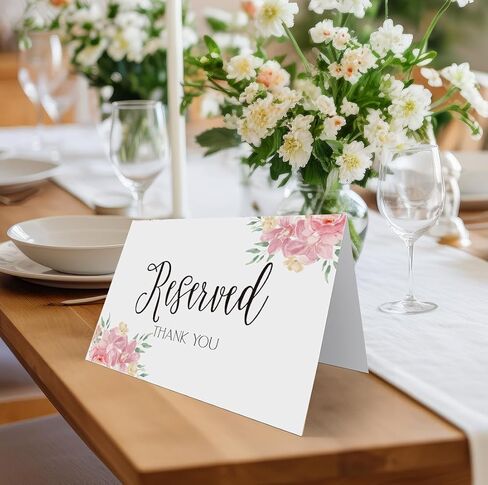 Reserved Table Signs(4x6 Inch, 20 PCS), Reserved Table Tent Card for Wedding, Double Sided Reserved Table Signs,Modern Reserved Signs for Party Restaurant -YDC05 in Saudi Arabia
