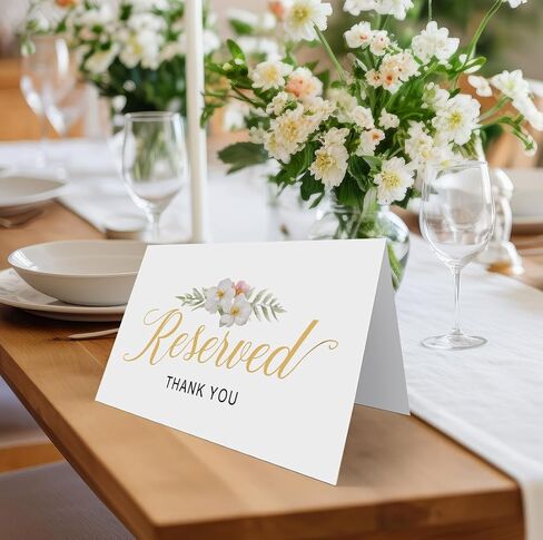 Reserved Table Signs(4x6 Inch, 20 PCS), Reserved Table Tent Card for Wedding, Double Sided Reserved Table Signs,Modern Reserved Signs for Party Restaurant -YDC05 in Saudi Arabia