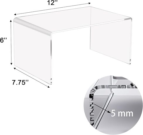 Durable 2-Pack Large Clear 5mm Thick Acrylic Display Risers for Funko POP figures,Retail Display, Display Riser Shelf Showcase Fixtures for Jewelry (4, 8''x 4''x 4.5'') in Saudi Arabia