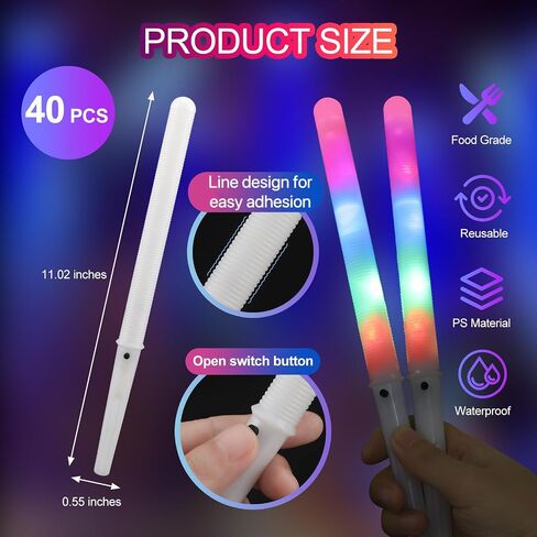 20 Pieces Cotton Candy Cones with LED Multi Mode Cotton Candy Sticks Reusable Flashing Glow Sticks for Christmas Party Amusement Park Birthday Party Supplies (20 PCS) in Saudi Arabia