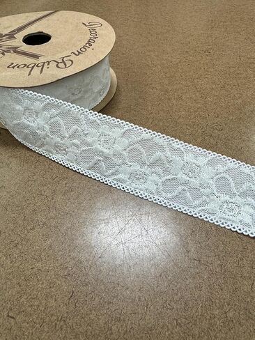Sedona Designz Floral Pattern Lace Ribbon: 1.5 "× 10 ياردة - مثالية للتزيين ، وتصميم الأزهار ، وصياغة مشاريع - العاج in Kuwait