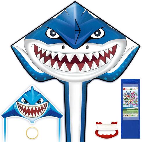 Kite for Kids Adults, 2 Pack Kites Include Large Kite and a Mini Finger Launcher Kite, Easy to Fly Kites for Kids Beginner, Beach Kite Birthday Gift Kids Kite for Ages 4-8 8-12 in Kuwait