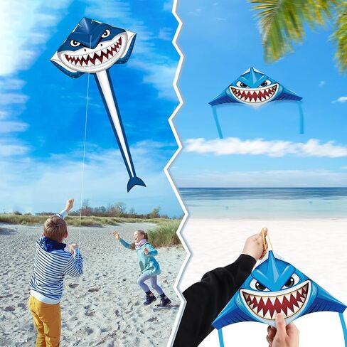Kite for Kids Adults, 2 Pack Kites Include Large Kite and a Mini Finger Launcher Kite, Easy to Fly Kites for Kids Beginner, Beach Kite Birthday Gift Kids Kite for Ages 4-8 8-12 in Kuwait