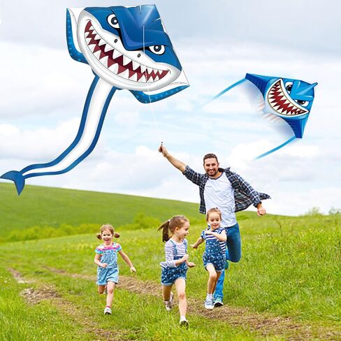 Kite for Kids Adults, 2 Pack Kites Include Large Kite and a Mini Finger Launcher Kite, Easy to Fly Kites for Kids Beginner, Beach Kite Birthday Gift Kids Kite for Ages 4-8 8-12 in Kuwait