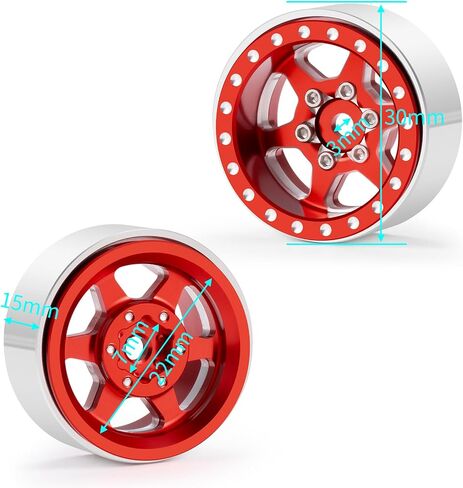 RCHUBAM 1.0" Plus RC Beadlock Wheels TRX4M SCX24 4Pcs Aluminum 1.1" Wheel Rims for 1/18 TRX4M 1/24 SCX24 Gladiator Deadbolt Bronco C10 JLU RC Crawler Car #A (Blue) in Kuwait
