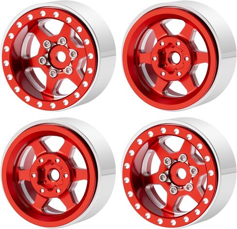 RCHUBAM 1.0" Plus RC Beadlock Wheels TRX4M SCX24 4Pcs Aluminum 1.1" Wheel Rims for 1/18 TRX4M 1/24 SCX24 Gladiator Deadbolt Bronco C10 JLU RC Crawler Car #A (Blue) in Kuwait