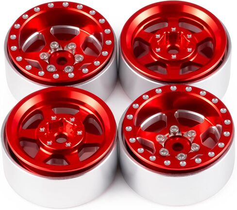 RCHUBAM 1.0" Plus RC Beadlock Wheels TRX4M SCX24 4Pcs Aluminum 1.1" Wheel Rims for 1/18 TRX4M 1/24 SCX24 Gladiator Deadbolt Bronco C10 JLU RC Crawler Car #A (Blue) in Kuwait