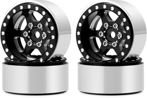 RCHUBAM 1.0" Plus RC Beadlock Wheels TRX4M SCX24 4Pcs Aluminum 1.1" Wheel Rims for 1/18 TRX4M 1/24 SCX24 Gladiator Deadbolt Bronco C10 JLU RC Crawler Car #A (Blue) in Kuwait