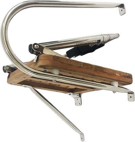 MARINE CITY Stainless Steel 3 Step O/B Swim Teak Platform Ladder Telescoping Boat Ladder for Marines – Boats – Ships – Yachts (Pack of 1) in Saudi Arabia