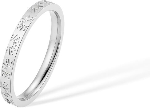 Sunshine Ring for Women Men, 2mm 18k Sun Engraved Gold Plated Titanium Stacking Ring You Are My Sunshine Statement Band Ring in Saudi Arabia