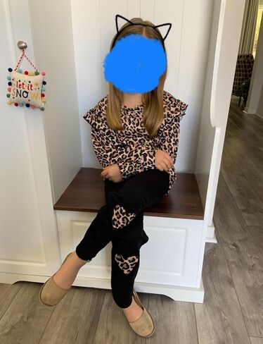 Girls Fall Winter Outfits Cartoon Animal Long Sleeve Crewneck Sweatshirt Top+Sweatpant 2 Piece Clothing Set 3-9T in Kuwait