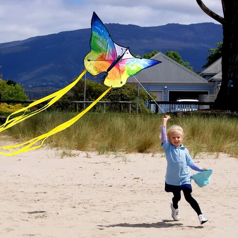 الطائرات الورقية الكبيرة للأطفال والبالغين ، يسهل الطيران والتجميع للمبتدئين والأطفال الصغار ، مع مقبض سلسلة طائرة ورقية 300 قدم ، طائرة ورقية شاطئية واحدة. in Kuwait